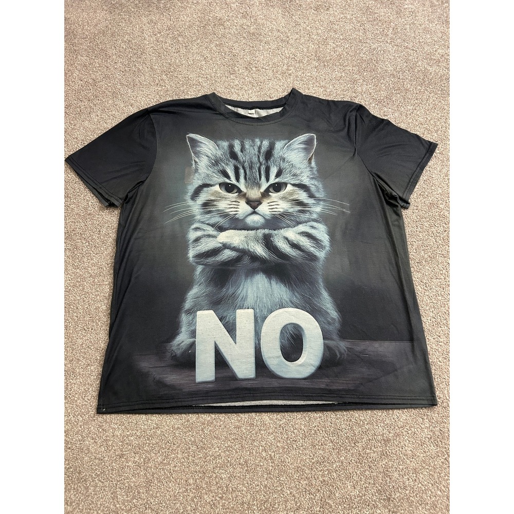 Vintage Grumpy Cat Graphic Tee Unisex 2XL Black Excellent NO Kitten Shirt